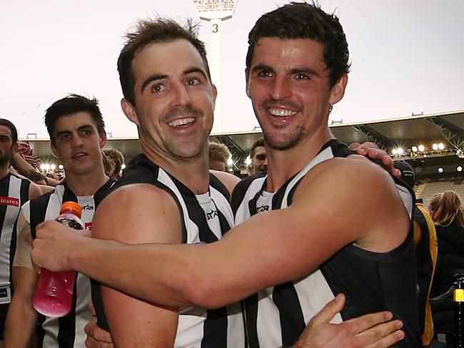 AFL: Round 9 Collingwood v Geelong Steele Sidebottom & Scott Pendlebury Picture:Wayne Ludbey