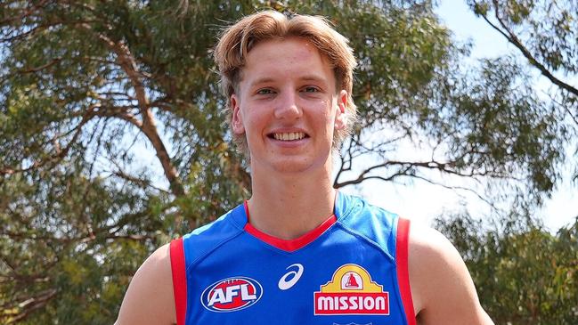 Western Bulldogs draftee Lachie Jaques in his new colours. Picture: Western Bulldogs