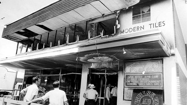 FILE - Mar 1973  Whiskey Au Go Go Nightclub - file pic 03 apr 1973 - fires qld buildings- crime firebombing murder interior James Finch &amp; John Stuart were jailed for life