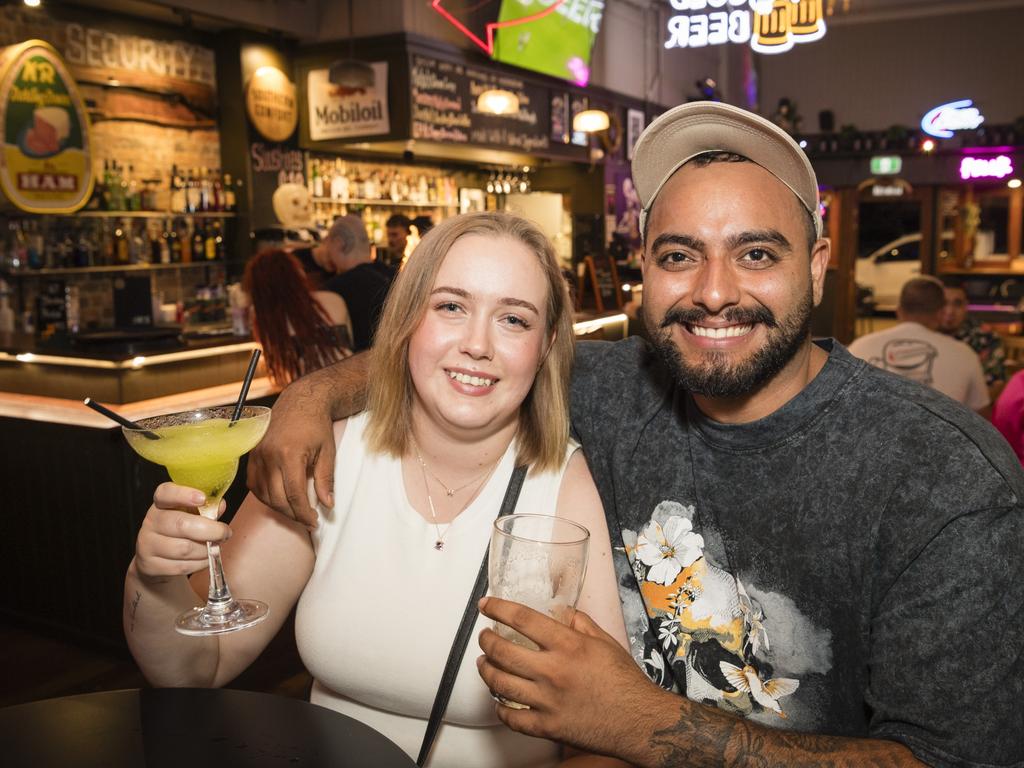 Tayla Fawcett and Harman Singh on New Year's Eve at Bone Idol bar, Sunday, December 31, 2023. Picture: Kevin Farmer