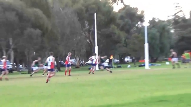 Josh Henty-Smith slots a late goal for Adelaide Lutheran