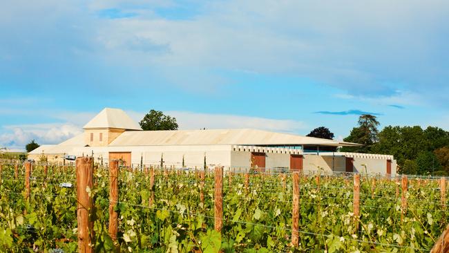 The Herzog &amp; de Meuron designed winery occupies the highest point on the limestone plateau of Saint-Émilion. Picture: Holly Gibson