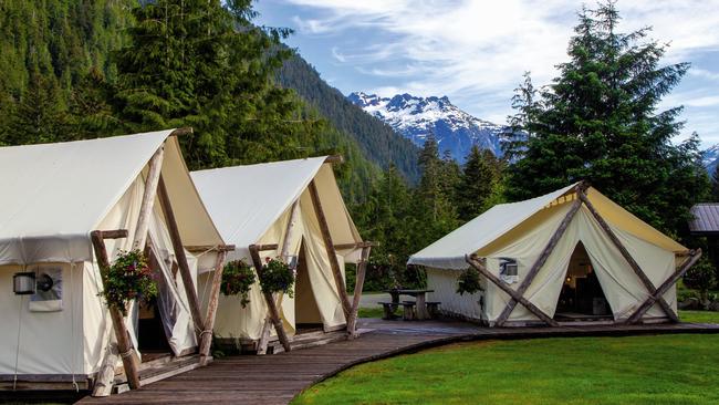 A cedar boardwalk connects the Clayoquot Lodge’s tents. Picture: Nikki Fenix