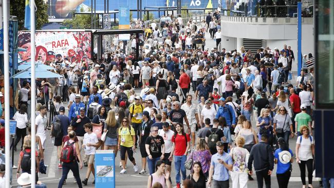 A record 812,174 fans attended the Australian Open this year. Picture: David Caird