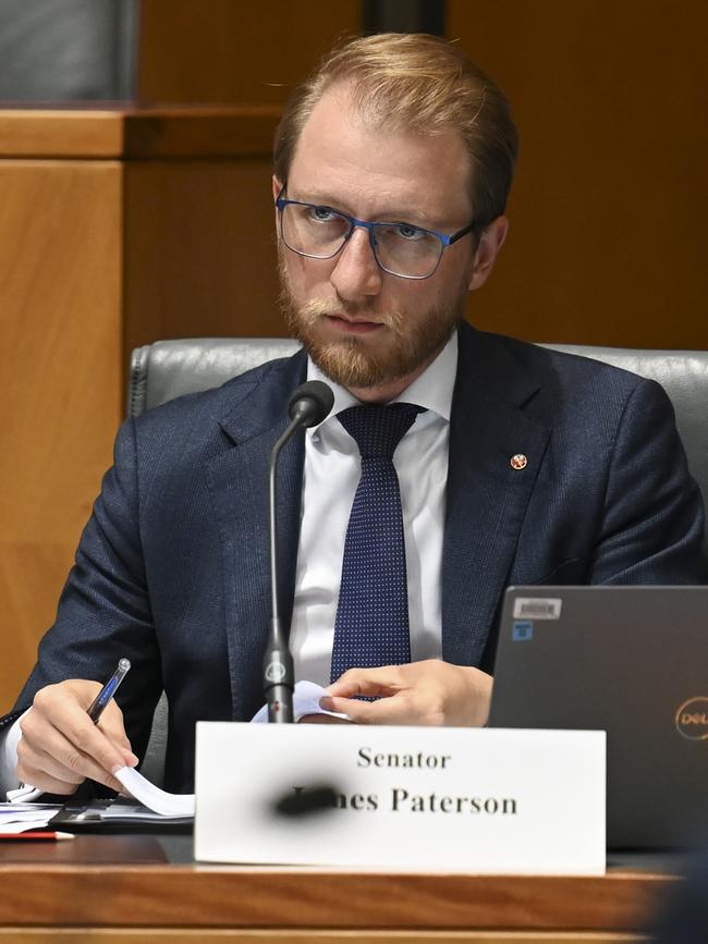 Senator James Paterson. Picture: Martin Ollman