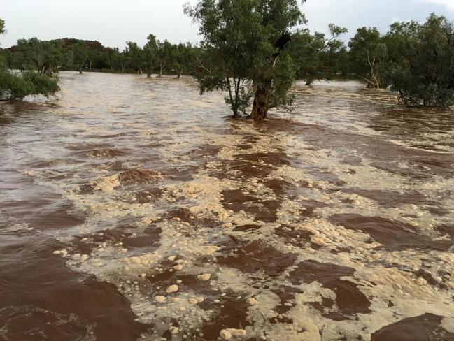 The Todd River reached high levels after heavy rainfall. PHOTO: Amber Chambers