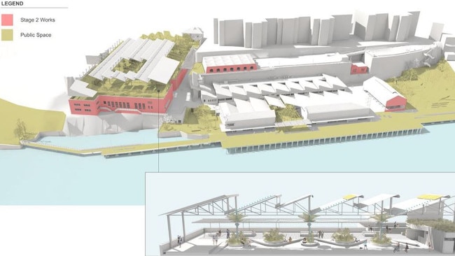 The former torpedo factory site at Sub Base Platypus (building on left of main picture, and roof inset). Picture: Harbour Trust