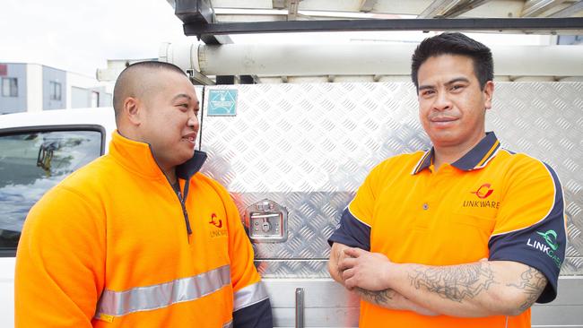 Vu Pham (right) with his new boss, Johnny Nguyen. Picture: Melvyn Knipe