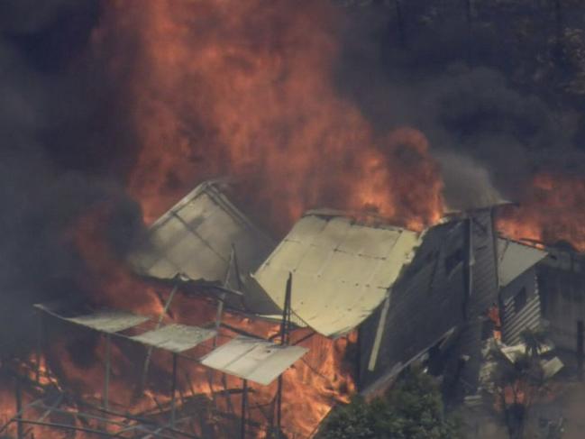 A fire tears through a property in Perth Western Australia. Picture: 9News