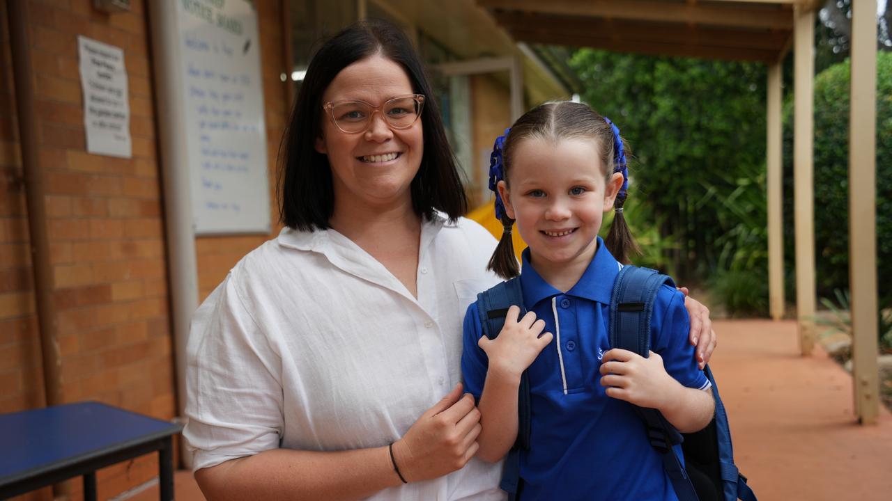 2023 prep students' first day at St Anthony's Primary School, Toowoomba. Molly Gillam with mum Jess.