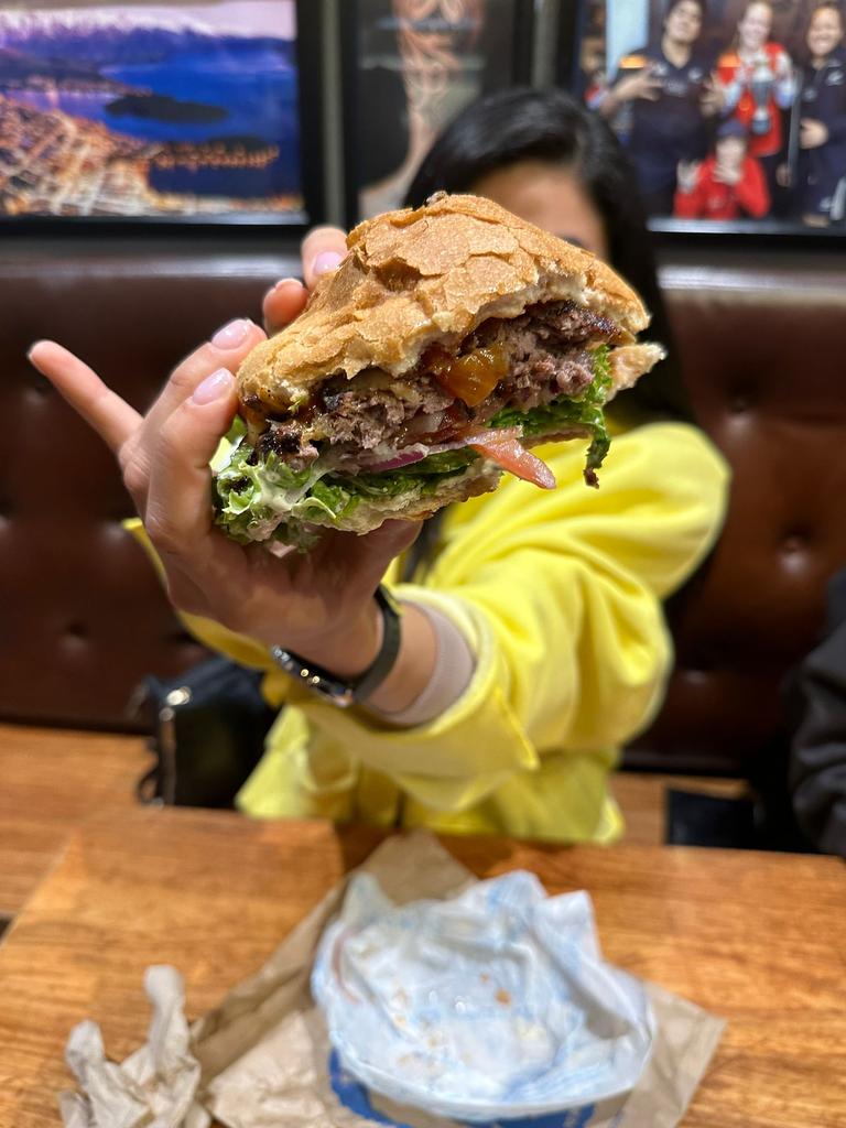 It’s a pretty damn tasty burger. Picture: news.com.au