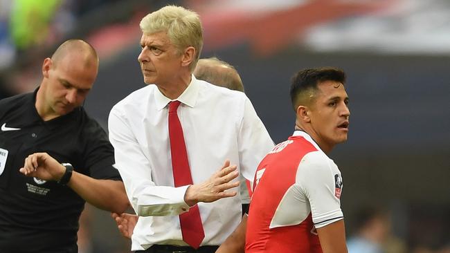 Arsene Wenger and Alexis Sanchez.