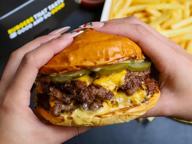 A double cheese burger from Burger Head.