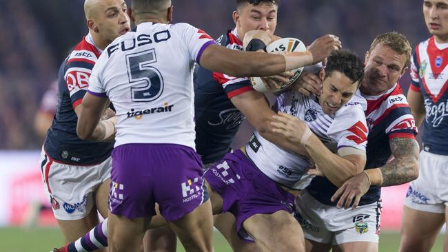 The Roosters’ defence was brutal. (AAP Image/Craig Golding)