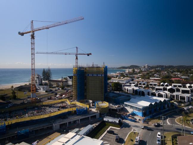 Drone images of Sunland's Palm Beach development Magnoli under construction.