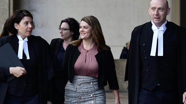 Sarah Hanson-Young arrives at the Federal Court in Sydney, Picture: AAP.