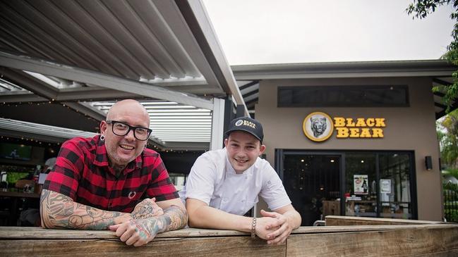 My Kitchen Rules winner and Black Bear owner Dan Mulheron with sous chef Travis Mares.