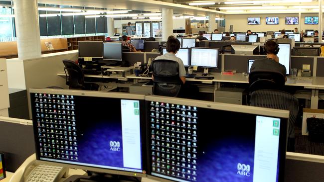 Inside the ABC’s office at Southbank, Brisbane. It was found a Brisbane based digital news employee was underpaid $19,000 in 2018. Picture: Mark Cranitch. 