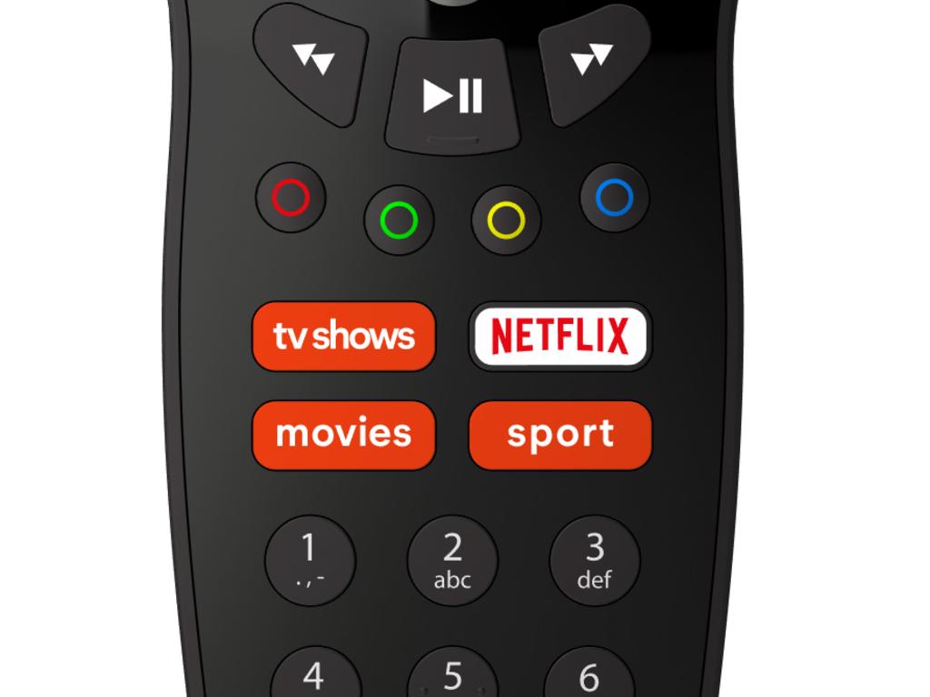 The new Foxtel remote will feature a Netflix button that directly launches the app.