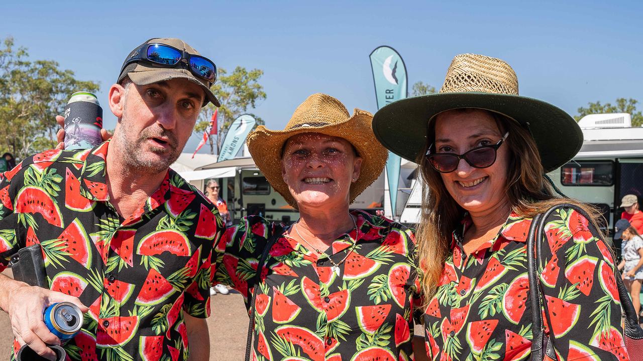 Mathew Sanson, Hope Cummings and Dannielle Barnes at the 2023 Darwin Supercars. Picture: Pema Tamang Pakhrin