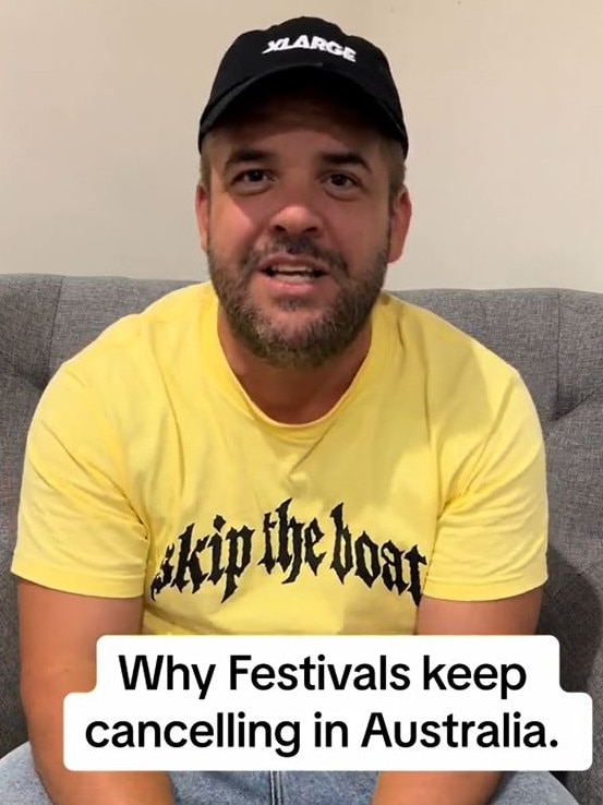 Festival owner, Danny Grant, has revealed why festivals keep getting cancelled in Australia. Picture: @dannysrants/TikTok