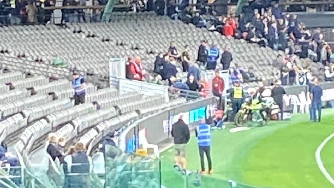 Woman falls from second-tier before AFL clash at Marvel Stadium