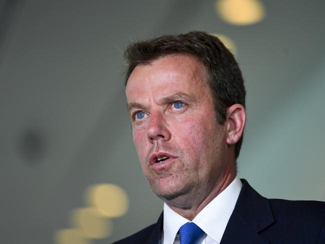 Federal Education Minister Dan Tehan speaks to the media during a press conference at Parliament House in Canberra, Tuesday, October 23, 2018. Father Chris Riley's Youth Off The Streets, which cares for vulnerable teenagers and operates special assistance schools across NSW, had its funding cut from $17,000 per student to $8000 as a result changes to the way money is distributed. (AAP Image/Lukas Coch) NO ARCHIVING