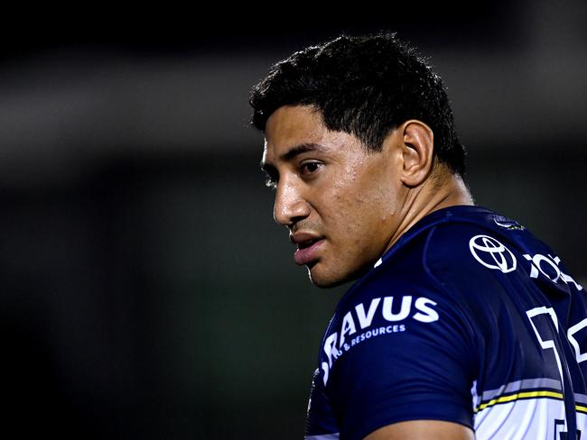 Jason Taumalolo of the Cowboys during the NRL Trial Match between the Brisbane Broncos and the North Queensland Cowboys. (Photo by Bradley Kanaris/Getty Images)