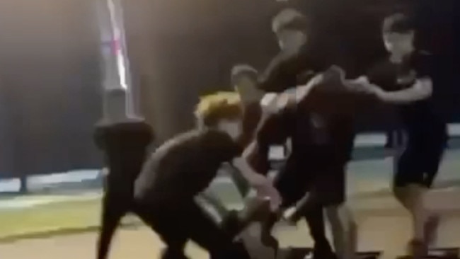 The teens violent brawl was uploaded on social media.