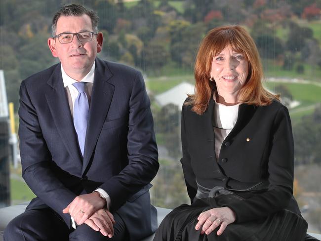 Victorian Premier Daniel Andrews and Prof Gardner. Picture: David Crosling