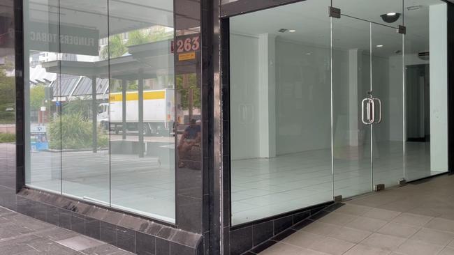 One of dozens of vacant retail shops at Flinders Street in Townsville.