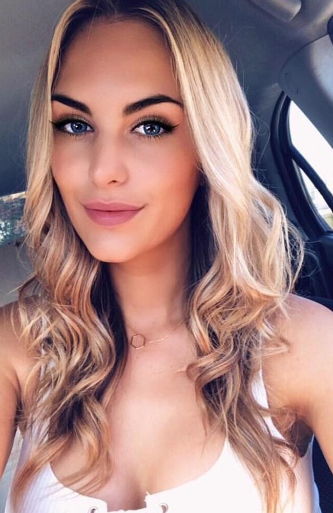 Instagram model Monique Agostino has been jailed in the state’s toughest women’s prison for a series of bizarre masked robberies. Picture: Instagram