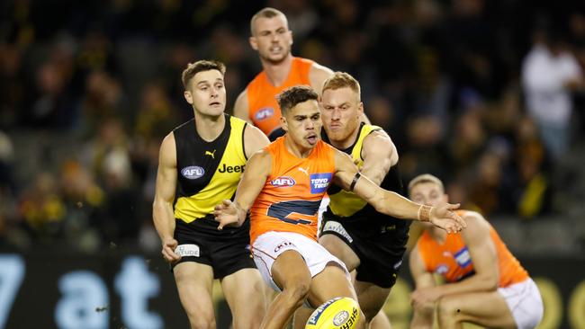 Bobby Hill of the Giants. Photo by Michael Willson/AFL Photos via Getty Images.