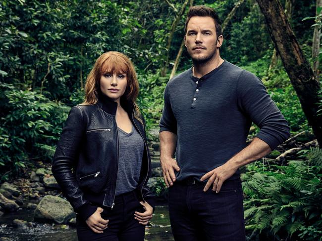 Bryce Dallas Howard and Chris Pratt in Jurassic World: Fallen Kingdom.