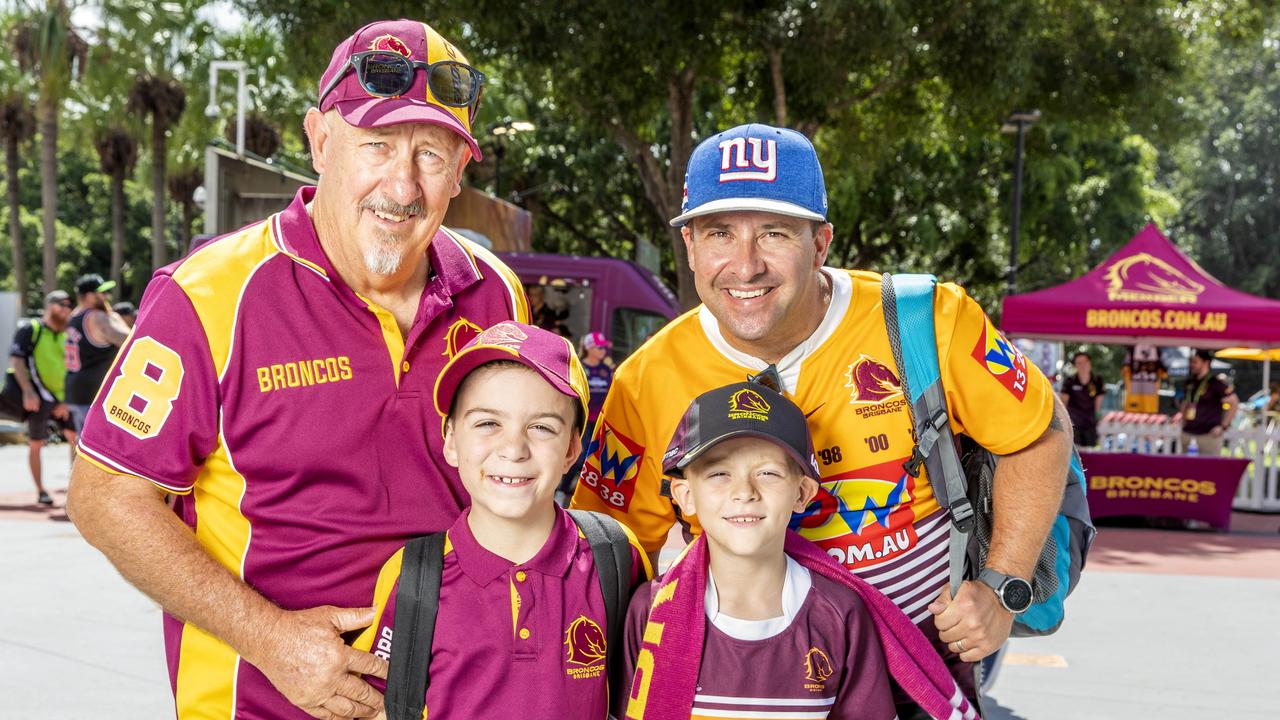 Broncos fans are back wearing their colours proudly in 2022. Picture: Richard Walker
