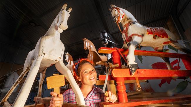 Rocking horse restorer Olivia O’Connor. Picture: Rob Leeson