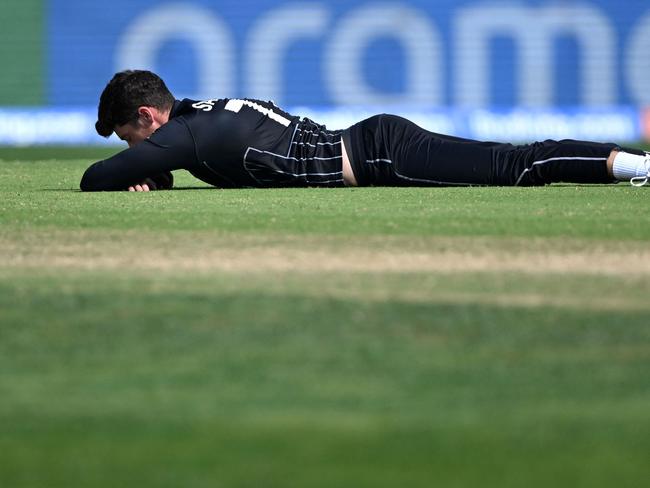 Mitch Santner laments putting down Travis Head. Picture: Arun Sankar