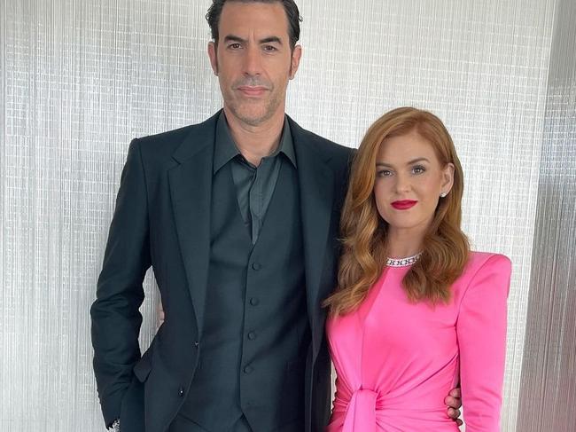 Isla Fisher and Sacha Baron Cohen prepare for the 2021 Golden Globe Awards., , Picture: Instagram/ Supplied