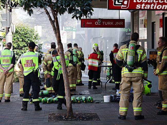 Up to 30 firefighters worked to extinguish the blaze. Picture: Adam Yip