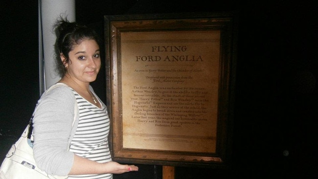 Jess pictured at the Harry Potter exhibition in Sydney in 2011. Picture: Supplied