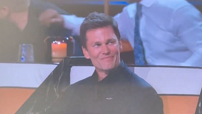 Tom Brady reacts during “The Roast of Tom Brady” on Netflix.