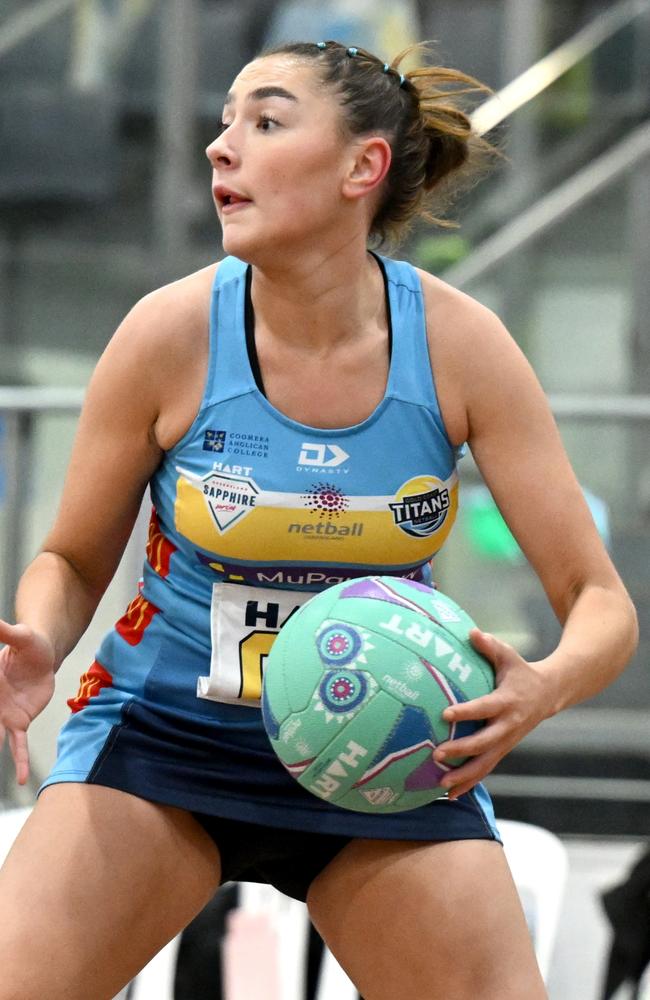 Titans netball HART Sapphire Series. Pictured: Lily Cubby