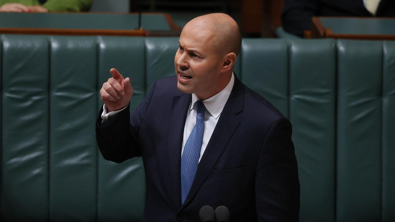 Treasurer Josh Frydenberg after delivering his 2022 Budget speech in the House of Representatives. Picture: NCA NewsWire / Gary Ramage