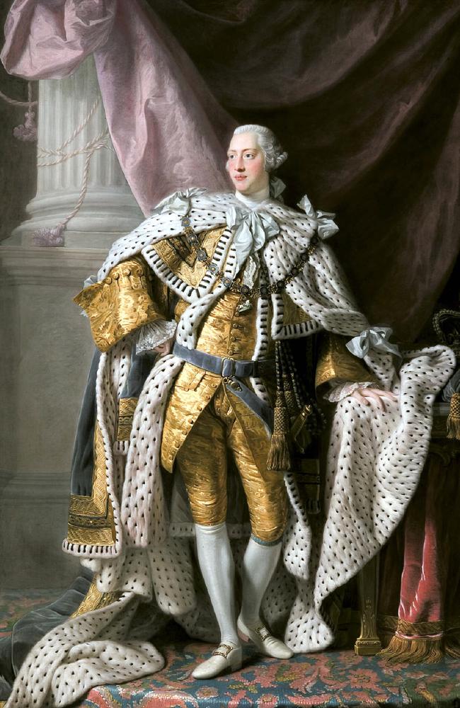 "King George III in coronation robes" painting by Allan Ramsay.