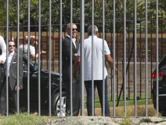 Being meeting the PM Mr Obama made a visit to Government House. Picture: Tim Pascoe