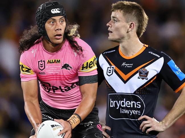 Jarome Luai and Lachlan Galvin are set to be partners in the Tigers halves in 2025.