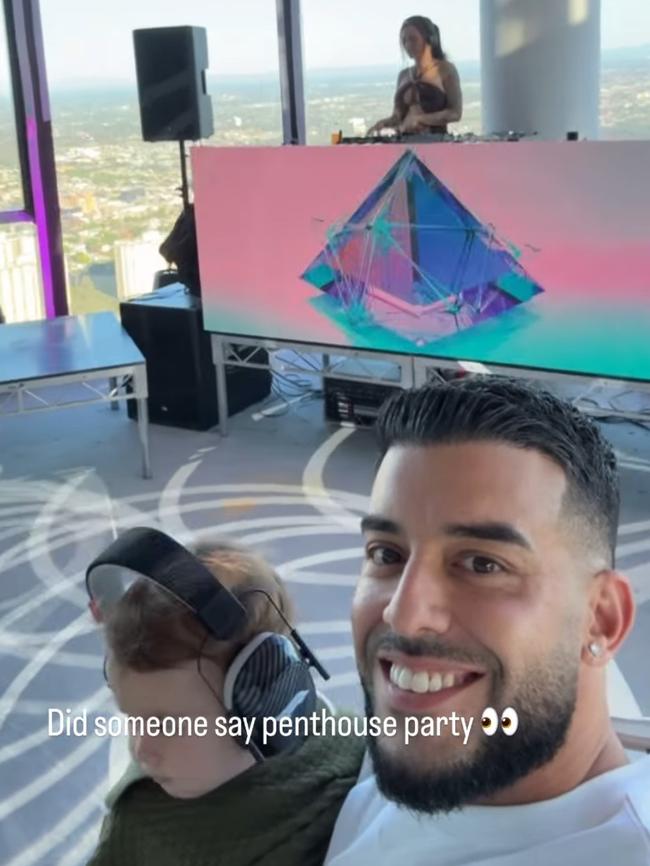 Portelli’s post about his penthouse party in Melbourne. Picture: Instagram