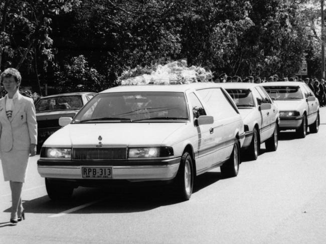 The funeral of Roberta Armstrong, the first person killed by Wade Frankum.