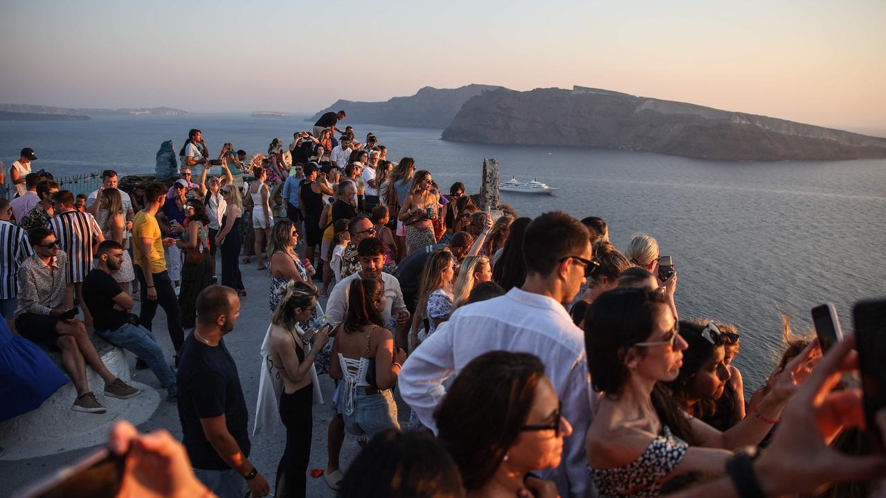 3.5 million people are expected to visit the popular Greek island this year. Picture: Aris Oikonomou / AFP