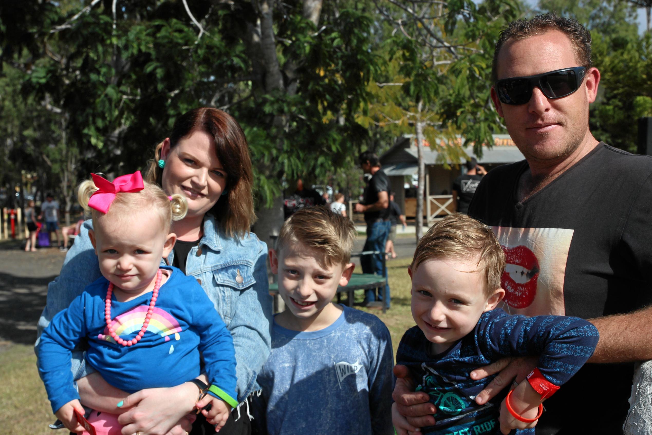 Lana and Liam Johnson with their children (from left) Lyla, Luke and Levi Johnson. Picture: Shayla Bulloch